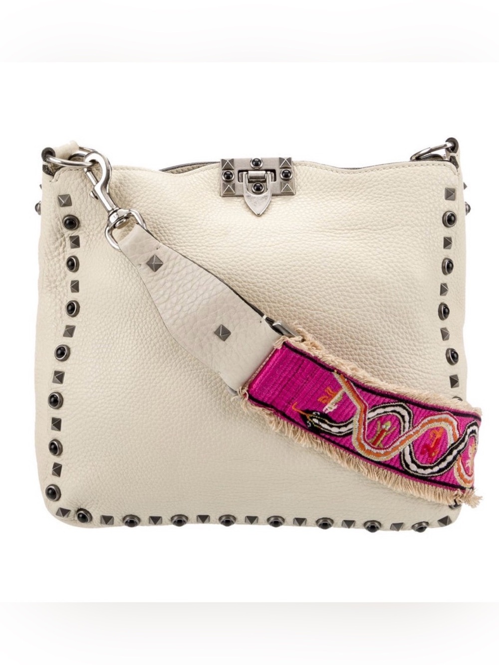 Valentino Garavani Pebbled Lambskin Messenger Bag